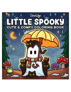 Little Spooky: Coloring Book for Adults and Teens Featuring Cute Creepy Creatures in Cozy Hygge Moments for Relaxation
