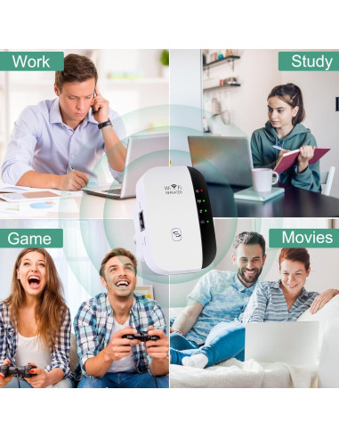 Amplificador WiFi Inalámbrico Skybess 300Mbps 2.4GHz con Ethernet