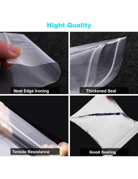 400 Bolsas de Plástico Reutilizables VOPTON 4 Tamaños 15x10cm