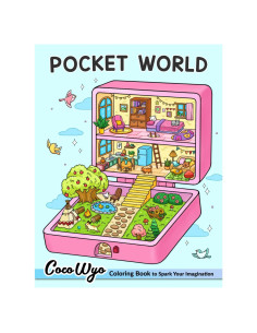Pocket World: Adult Coloring Book with Miniature Worlds inside Tiny Items for Relaxation and Stress Relief