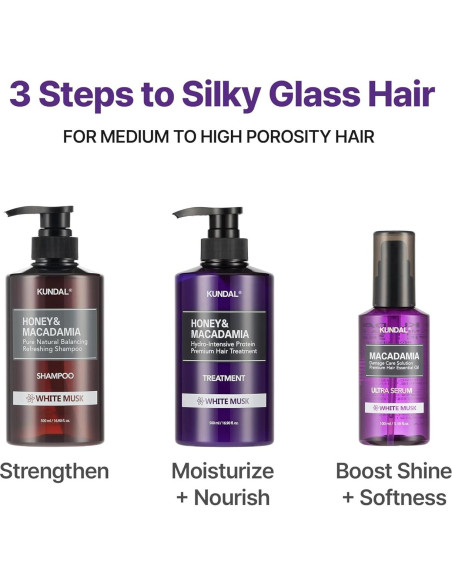 KUNDAL Champú y Acondicionador Vainilla Ámbar 500 ml - Hidratante