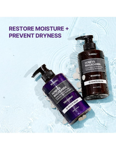 KUNDAL Champú y Acondicionador Vainilla Ámbar 500 ml - Hidratante