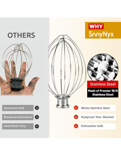 Batidor de Alambre K5A KitchenAid Acero Inoxidable 18/8 6 Qt 2