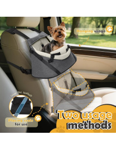 Asiento de Coche para Perros WOYYHO Mediano 36.8x24.9cm 2