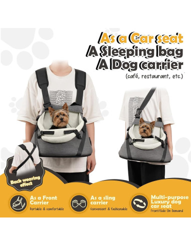 Asiento de Coche para Perros WOYYHO Mediano 36.8x24.9cm