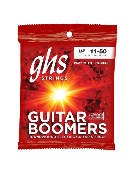 Cuerdas de guitarra eléctrica GHS Boomers GBM 11-50 acero niquelado