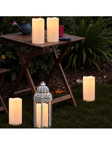 Velas LED a Prueba de Agua Lasumora - Paquete de 2, 10 cm x 20 cm y 25 cm