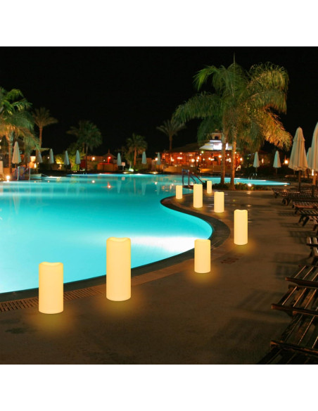 Velas LED a Prueba de Agua Lasumora - Paquete de 2, 10 cm x 20 cm y 25 cm