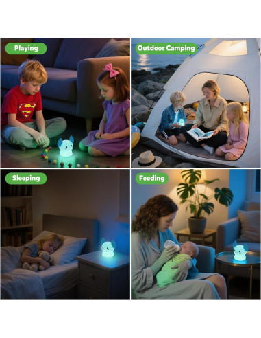 Luz Nocturna Axolote Ollycasa, 7 Colores, Recargable, 11cm