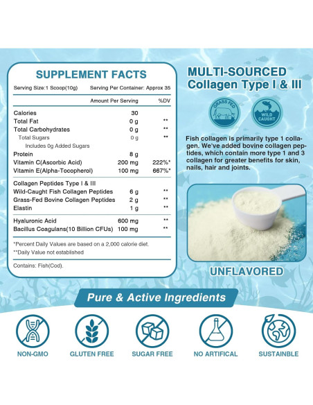 Polvo de Péptidos de Colágeno Marino Nature Target 350g