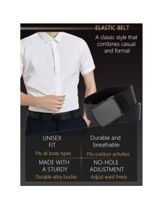 Cinturón Táctico Ajustable JIFANPAUL para Hombres - Nylon Elástico 2