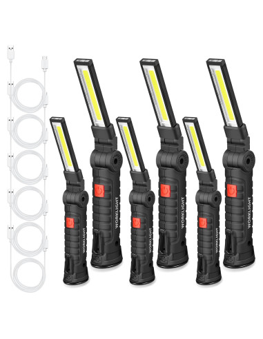 Luces de Trabajo LED Tuanse 6 Piezas Recargables Magnéticas
