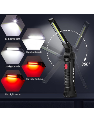 Luces de Trabajo LED Tuanse 6 Piezas Recargables Magnéticas