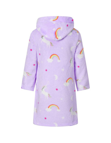 Bata de Baño con Capucha Polar para Niñas 2-12 Años - Púrpura Pony
