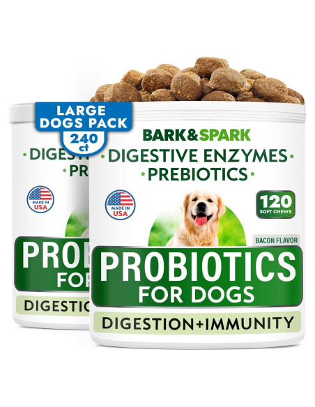 Probioticos para Perros Bark&Spark 240Ct Tocino Salud Digestiva