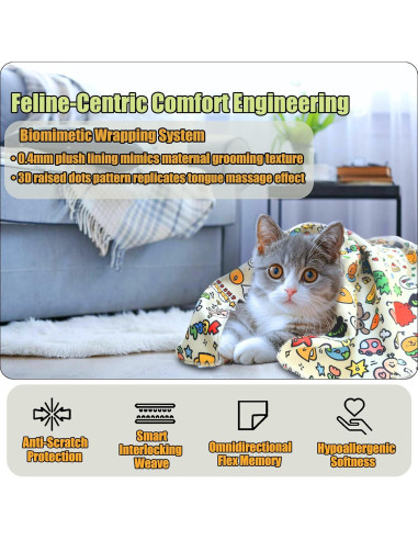 Envoltura Calmante para Gatos Foiesfiuh 70x70 cm Rosa