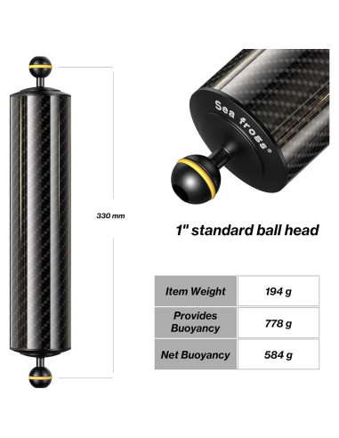 Brazo Flotante de Fibra de Carbono Sea Frogs GA-8 30.48cm