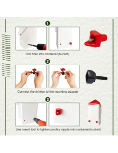 6 Piezas de Pezones Automáticos para Bebederos de Pollo Cyrading 2
