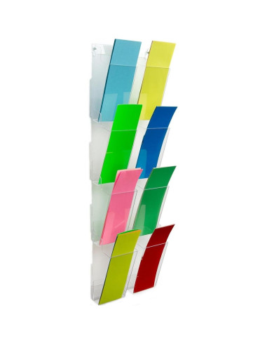Soporte de Pared para Folletos Displays2go 8 Bolsillos Acrílico