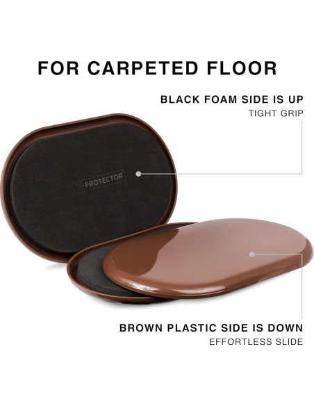 Deslizadores de Muebles X-Protector 4 PCS 15.24x8.89 cm Alfombra
