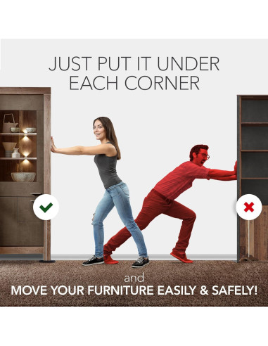 Deslizadores de Muebles X-Protector 4 PCS 15.24x8.89 cm Alfombra