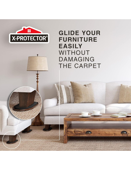 Deslizadores de Muebles X-Protector 4 PCS 15.24x8.89 cm Alfombra