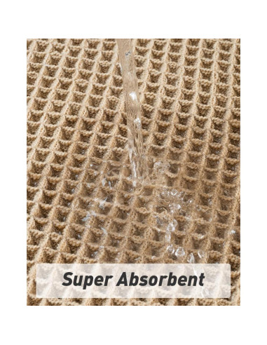 Alfombra de Baño AMOAMI Waffle Antideslizante 46x76 cm Marrón