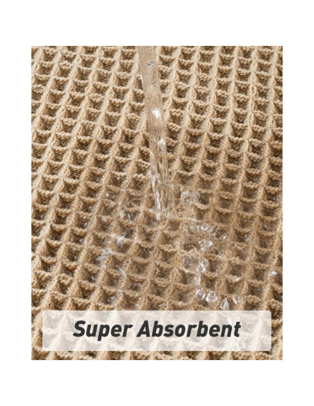 Alfombra de Baño AMOAMI Waffle Antideslizante 46x76 cm Marrón