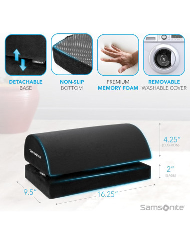 Descanso de pies ergonómico Samsonite, taburete ajustable de espuma viscoelástica