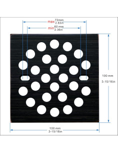 Rejilla de Drenaje Cuadrada RRAJJ 100mm Acero Inoxidable Cepillado 2