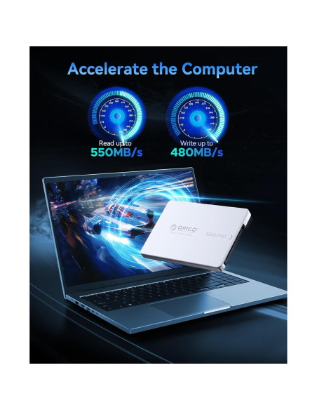SSD Interno ORICO 1TB SATA III S500PRO 550MB/s Aluminio