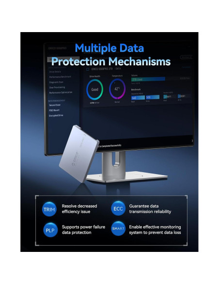 SSD Interno ORICO 1TB SATA III S500PRO 550MB/s Aluminio