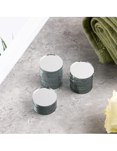 20 Espejos Redondos Autoadhesivos DARENYI 6cm para Manualidades