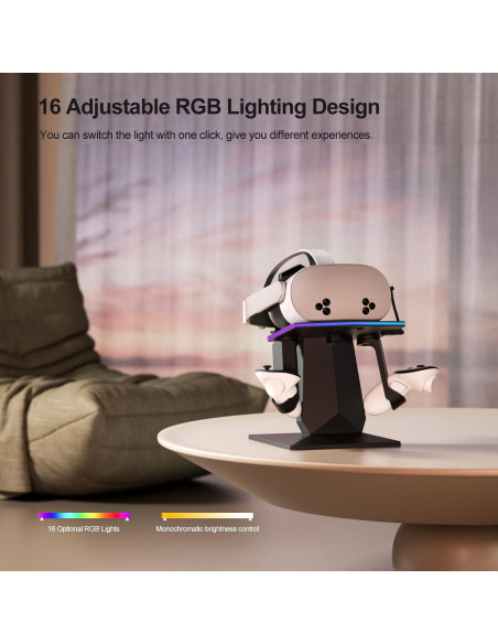 Base de Carga Rápida ODGG para Meta Quest 2/3/3S con RGB