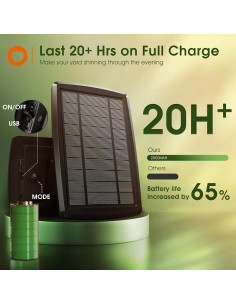 Luces de cadena solares Addlon 15.24m con control remoto LED 2