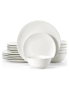 Juego de Vajilla Famiware 18 Piezas Cerámica Blanca para 6