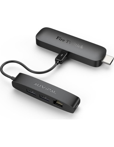 Adaptador Ethernet Micro USB 3-en-1 AuviPal - 2 USB + RJ45