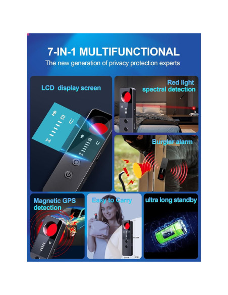 Detector de cámaras ocultas y GPS CountureMode G007 - Portátil