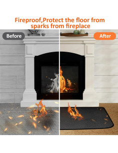 Alfombra Ignífuga Vidafelic 120x70 cm para Chimenea y BBQ 2