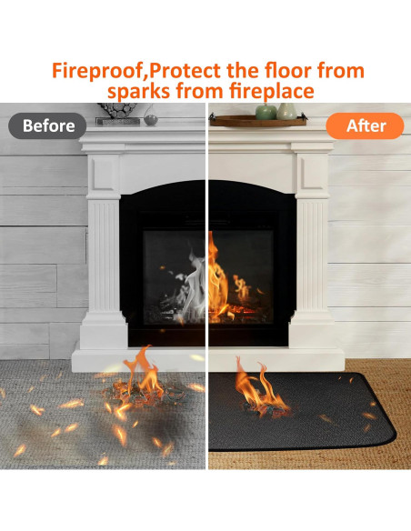 Alfombra Ignífuga Vidafelic 120x70 cm para Chimenea y BBQ