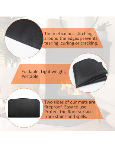 Alfombra Ignífuga Vidafelic 120x70 cm para Chimenea y BBQ