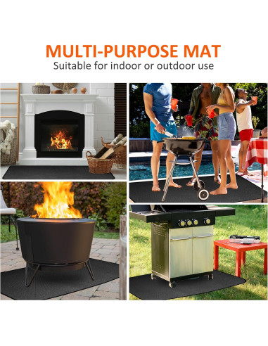 Alfombra Ignífuga Vidafelic 120x70 cm para Chimenea y BBQ