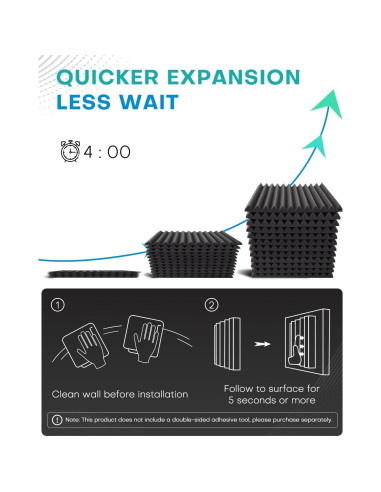 52 Paneles de Espuma Acústica Knightacoustic 30x30 cm Grises