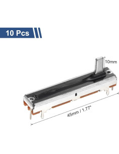 Potenciometro Lineal Deslizante 10Pcs B100K 45mm MECCANIXITY 2