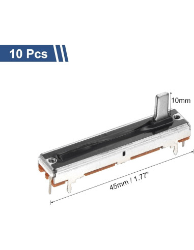 Potenciometro Lineal Deslizante 10Pcs B100K 45mm MECCANIXITY