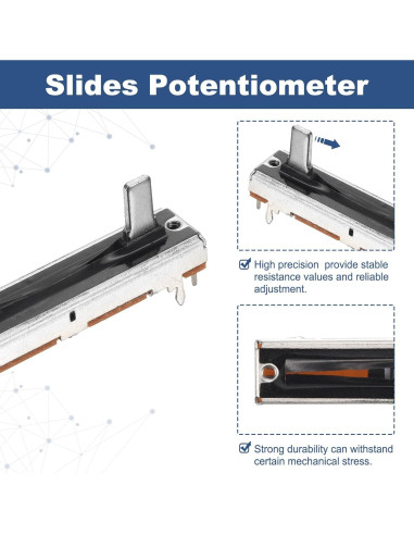 Potenciometro Lineal Deslizante 10Pcs B100K 45mm MECCANIXITY