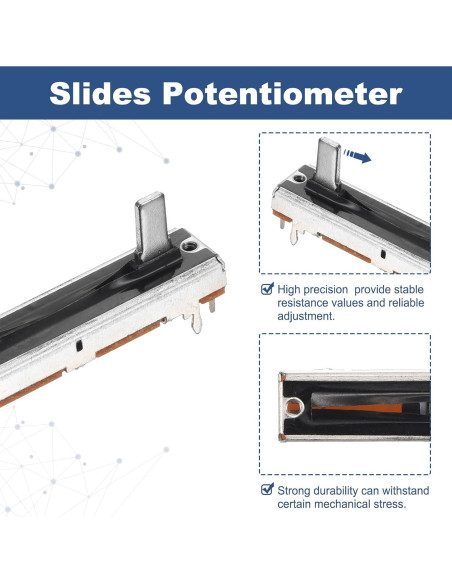 Potenciometro Lineal Deslizante 10Pcs B100K 45mm MECCANIXITY
