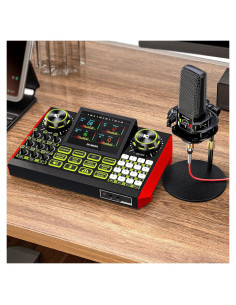 Paquete de micrófono para podcast G9 con mezclador y efectos