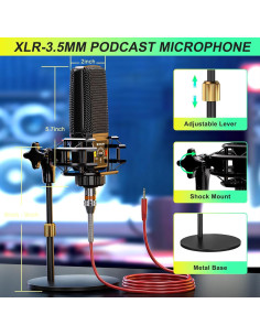 Paquete de micrófono para podcast G9 con mezclador y efectos 2