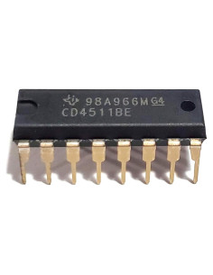 Controlador Decodificador BCD-a-7-Segmento TI CD4511BE (Paquete de 10)